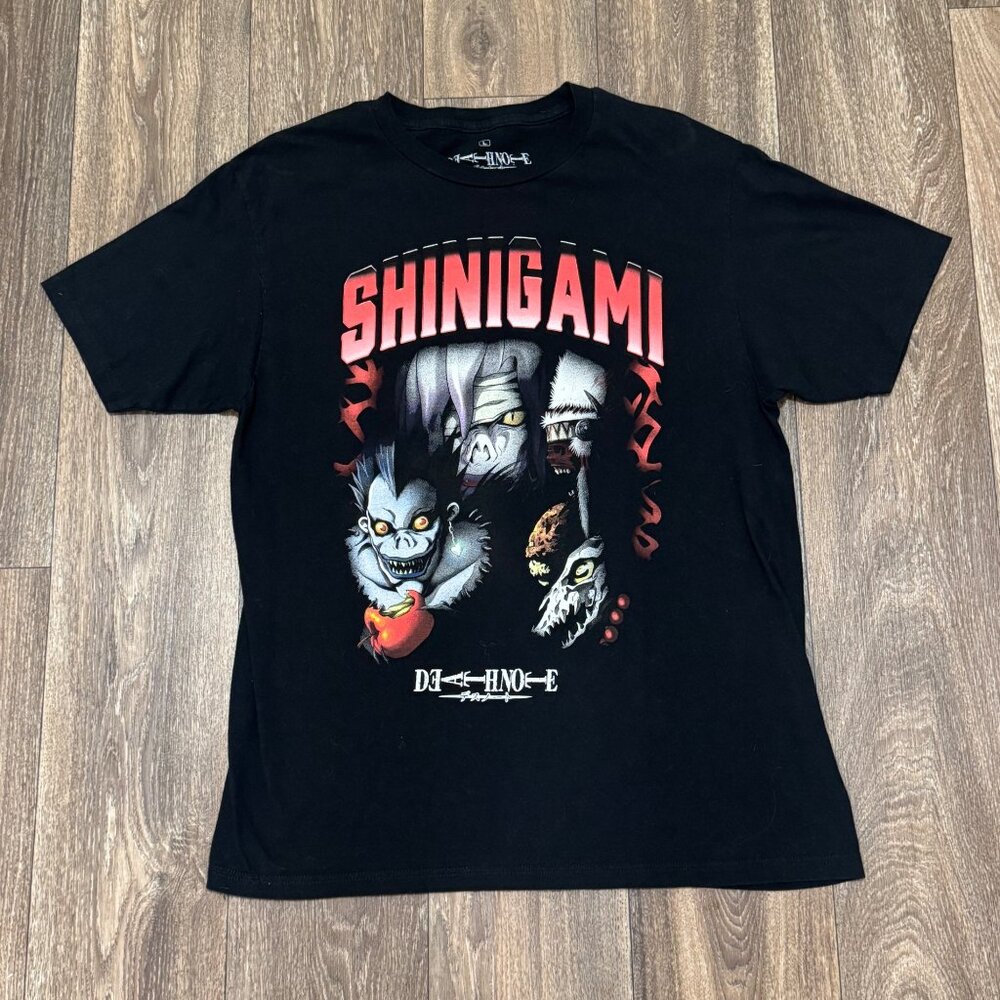 VTG Death Note Anime Shirt Men's Large Black Shinigami Horror Tee Y2K 00s Ripple